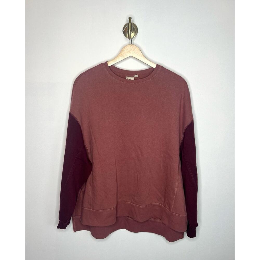 White Crow Burgundy Colorblock Pullover